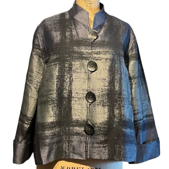 Caroline Rose Women’s Abstract Brushstroke Avant Garde Boxy Fit Jacket Large - Picture 1 of 6